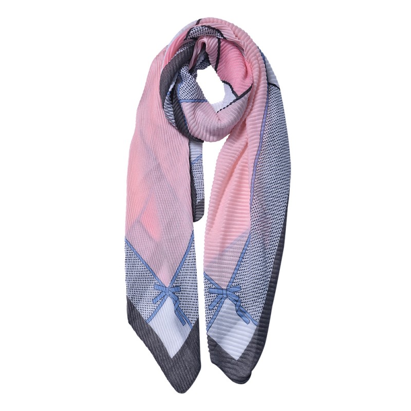 JZSC0595G Printed Scarf 85x180 cm Pink Synthetic Shawl Women