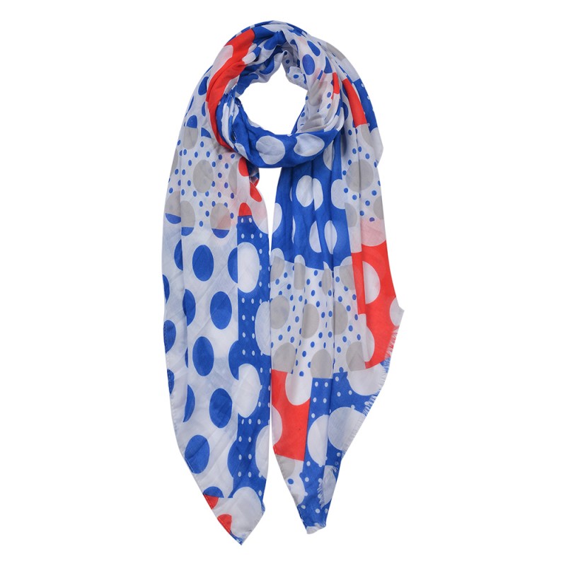 JZSC0645 Sjaal Dames Print  90x180 cm Blauw Synthetisch Shawl Dames