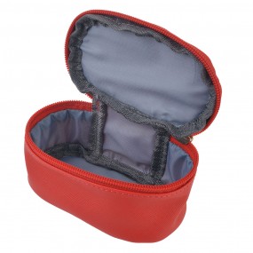 2JZTB0007 Damenkulturtasche 12x8x6 cm Rot Polyester Oval