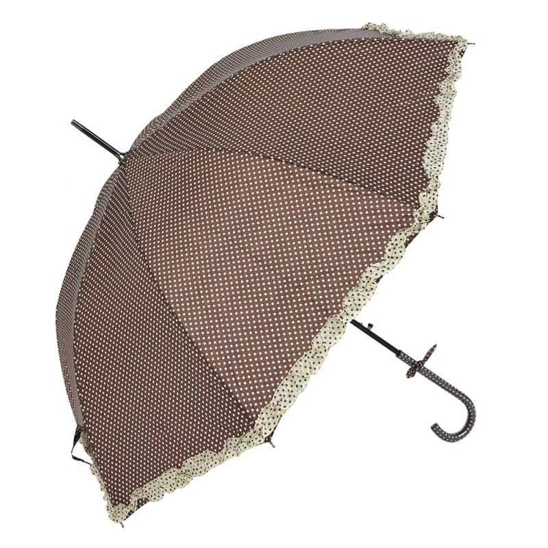 JZUM0030CH Erwachsenen-Regenschirm Ø 90 cm Braun Polyester Punkte Regenschirm