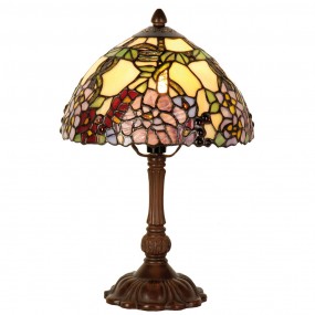 25LL-1103 Lampe de table Tiffany Ø 22x32 cm Jaune Vert Verre Fleurs Lampe de bureau Tiffany