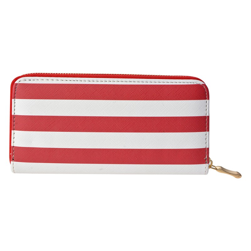 JZWA0072R Wallet 19x10 cm Red Artificial Leather Striped Rectangle