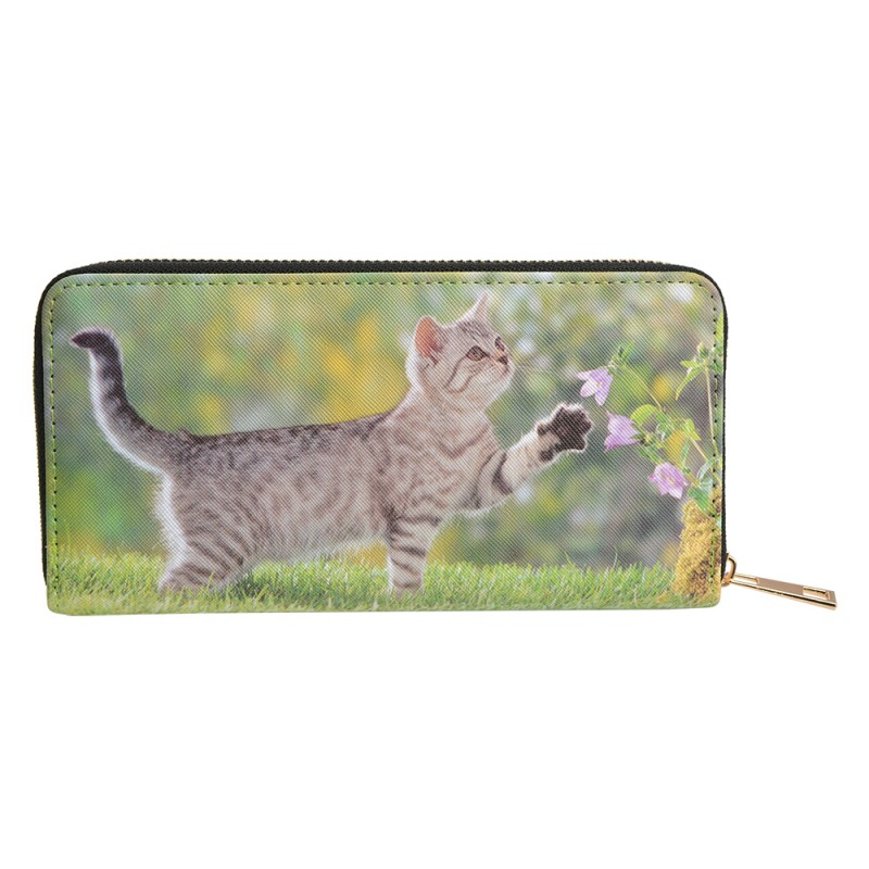 JZWA0097 Wallet 10x19 cm Green Artificial Leather Cat Rectangle