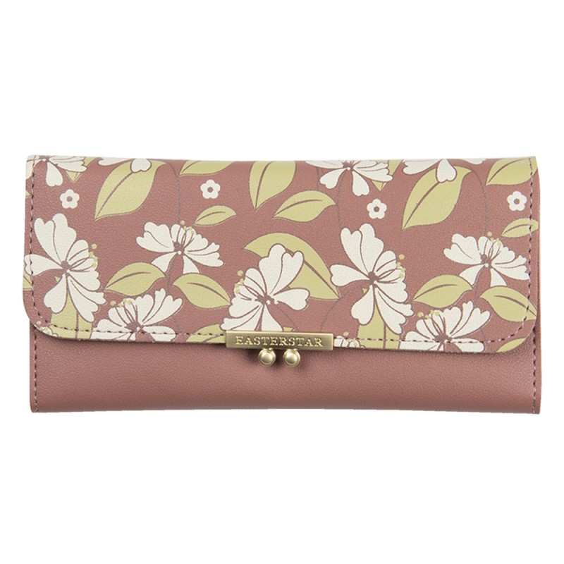 JZWA0116P Wallet 19x9 cm Pink Artificial Leather Flowers Rectangle