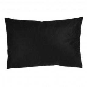 2KG022.002 Decorative Cushion 60x40 cm Black Synthetic Flowers Rectangle Cushion Cover with Cushion Filling