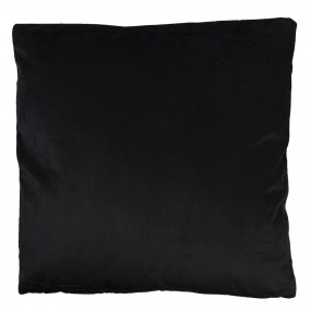 2KG023.045 Decorative Cushion 45x45 cm Black Pink Synthetic Flowers Square Cushion Cover with Cushion Filling