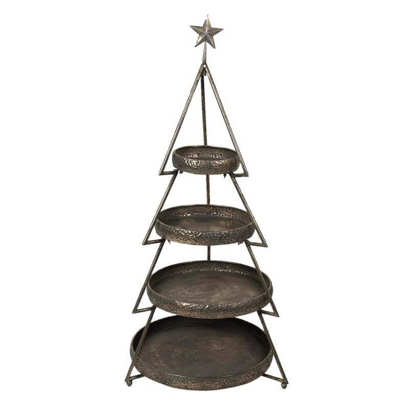 5Y0922 Etagere Christmas Tree 102 cm Copper colored Iron Round Serving Platter