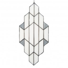 25LL-6120 Panneau de verre Tiffany 23x50 cm Blanc Gris Verre Art du verre