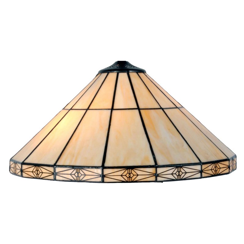5LL-3088 Lampshade Tiffany Ø 41 cm Beige Metal Glass Triangle Glass lampshade