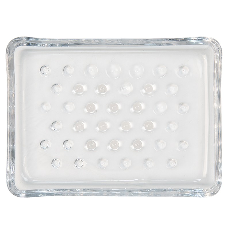 6GL3259 Soap Dish 13x10x2 cm Glass Rectangle Soap Holder
