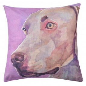 2KT021.229 Cushion Cover 43x43 cm Brown Purple Polyester Dog Square Pillow Cover