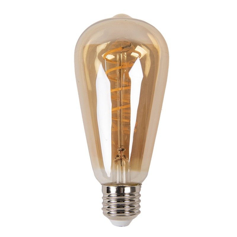 LP099 Lampe LED Marron Verre Rond Ampoule LED