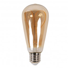 2LP101 Lampe LED Marron Verre Rond Ampoule LED