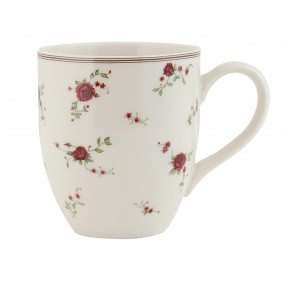 2LPRMU Mug 200 ml Beige Céramique Fleurs Rond Tasse à thé