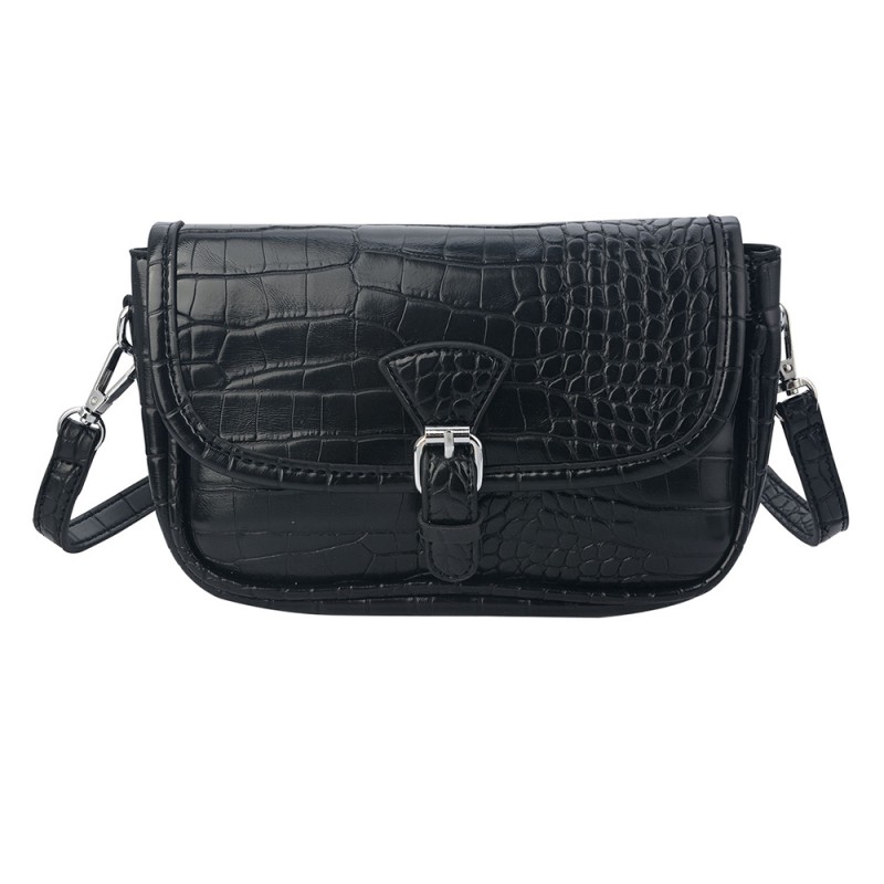 MLBAG0322Z Women's Handbag 14x21 cm Black Plastic Snake Leather Rectangle Bag