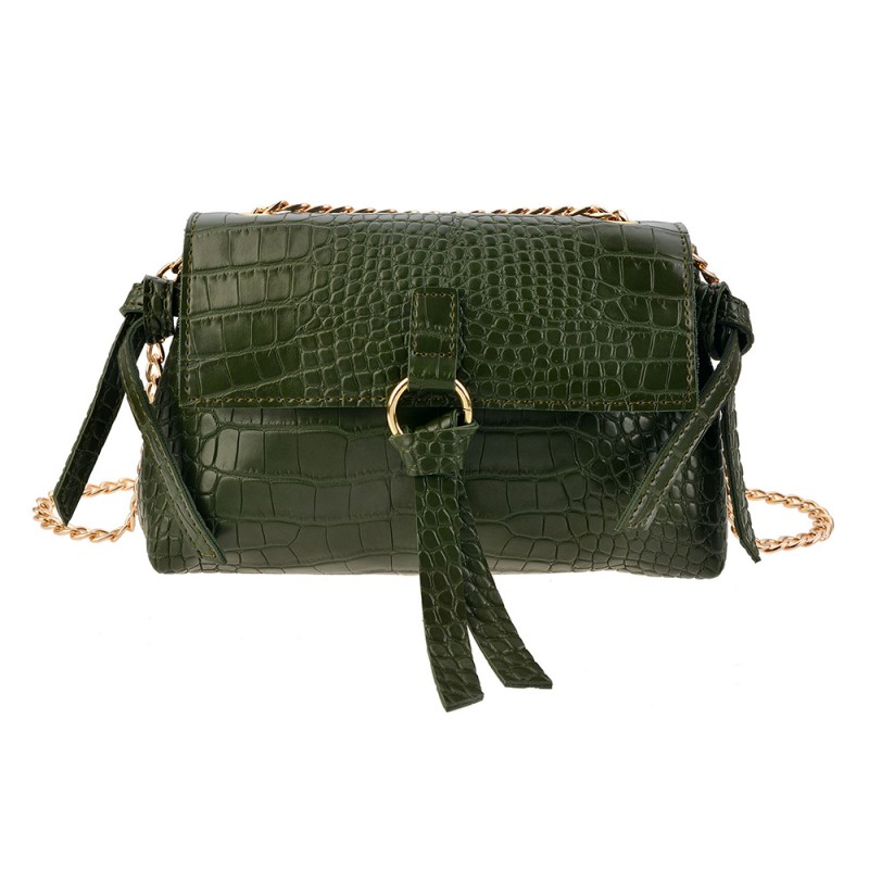 MLBAG0346 Damenhandtasche 23x8x13 cm Grün Kunststoff Schlangenleder Rechteck Tasche