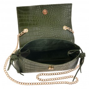 2MLBAG0346 Women's Handbag 23x8x13 cm Green Plastic Snake Leather Rectangle Bag