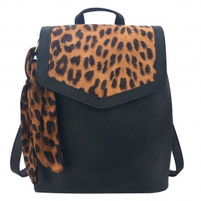 2MLBAG0351 Backpack 25x28 cm Brown Plastic Leopard Rectangle Rucksack