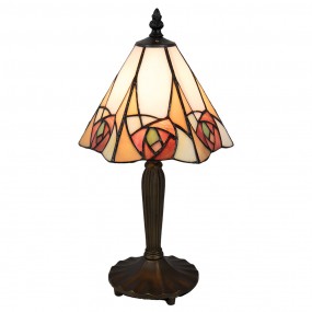 25LL-5200 Table Lamp Tiffany 20x18x37 cm  Beige Yellow Glass Rose Triangle Desk Lamp Tiffany