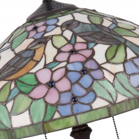 25LL-5209 Lampada da tavolo Tiffany Ø 41x60 cm Giallo Verde Vetro Uccello Triangolo Lampada da scrivania Tiffany
