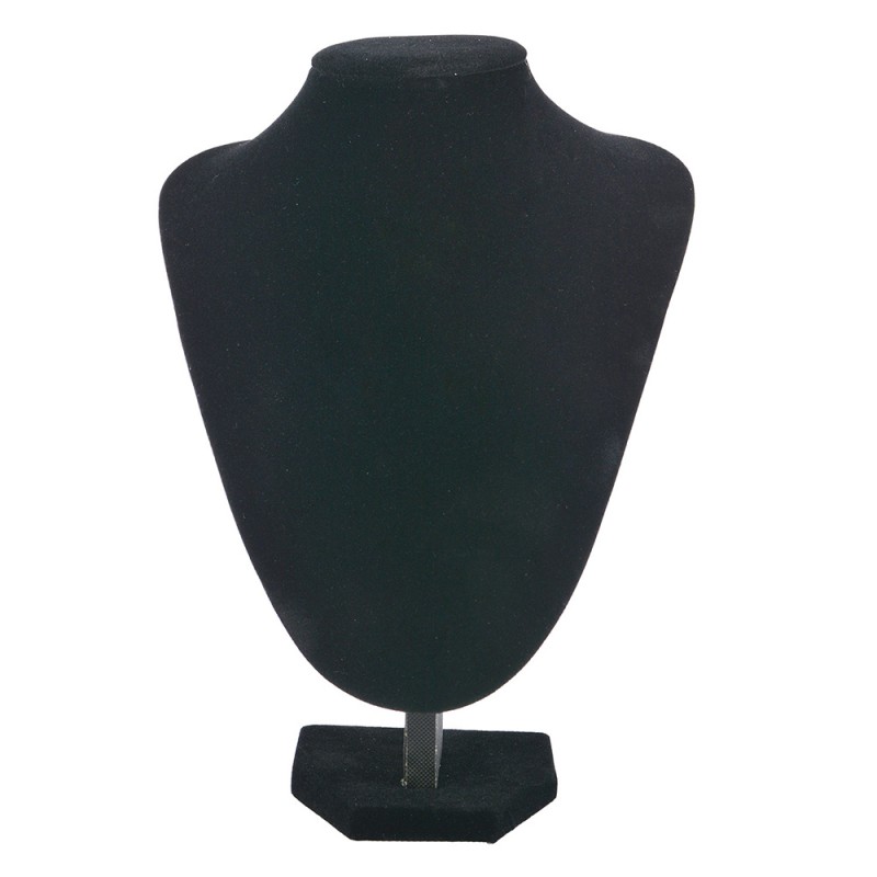 MLDS0061 Sieradenhouder Buste  19x25 cm Zwart Hout Textiel Juwelenhouder