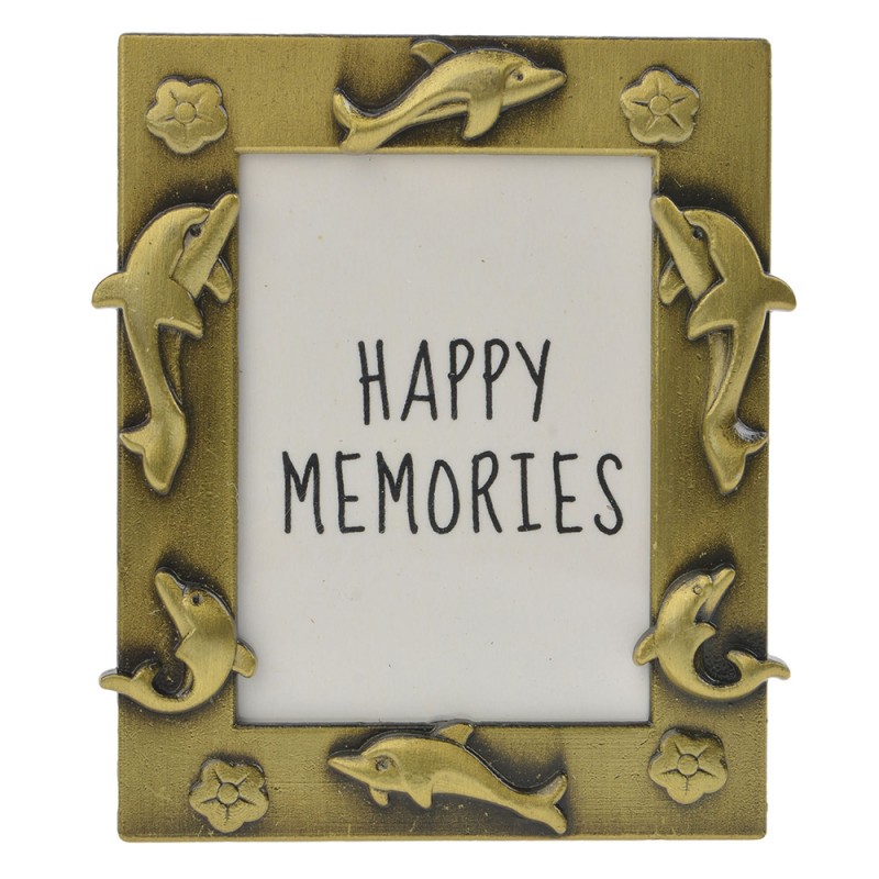 MLFF0004GO Photo Frame 4x5 cm Gold colored Metal Dolphins Picture Frame