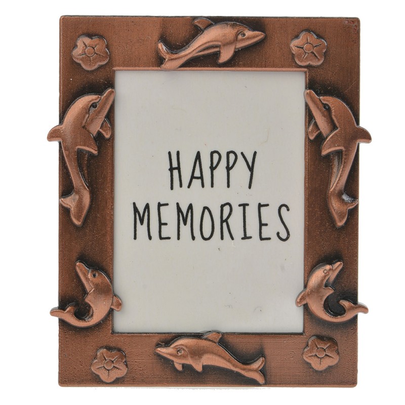 MLFF0004KO Photo Frame 4x5 cm Copper colored Metal Dolphins Picture Frame
