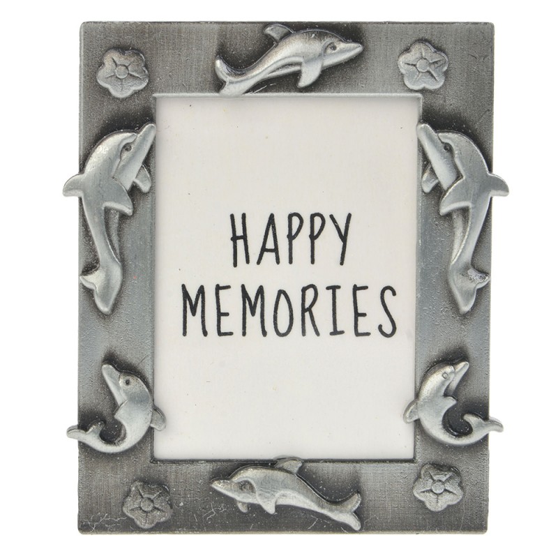 MLFF0004ZI Photo Frame 4x5 cm Silver colored Metal Dolphins Picture Frame