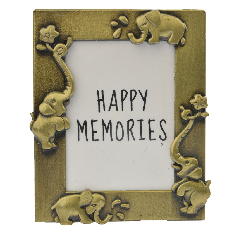 MLFF0005GO Photo Frame 4x5 cm Gold colored Metal Elephants Picture Frame