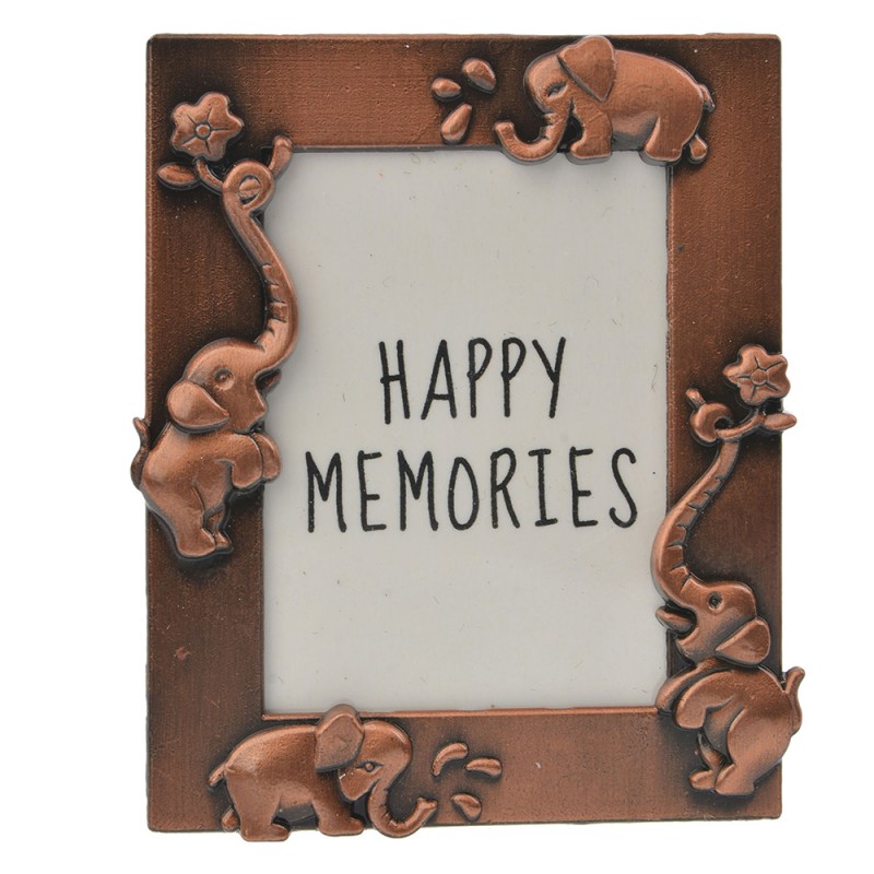 MLFF0005KO Photo Frame 4x5 cm Copper colored Metal Elephants Picture Frame