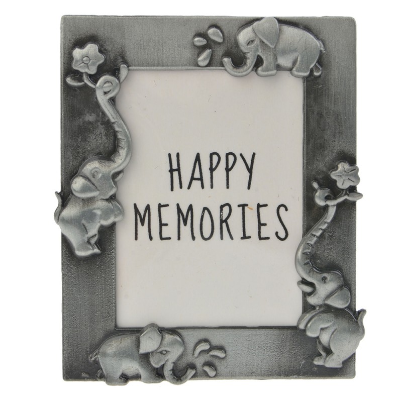 MLFF0005ZI Photo Frame 4x5 cm Silver colored Metal Elephants Picture Frame
