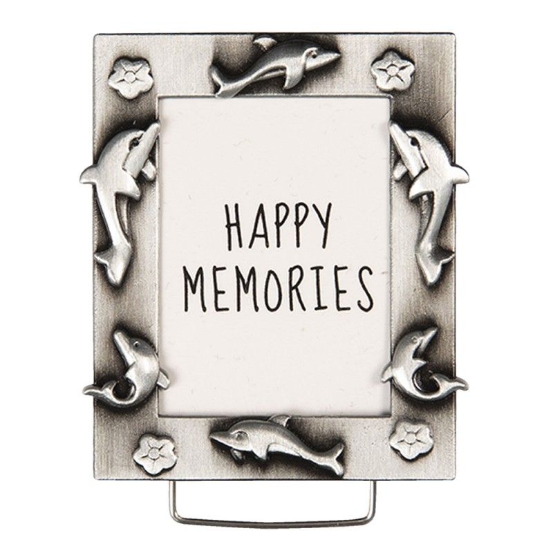 MLFF0009ZI Photo Frame 4x5 cm Silver colored Metal Dolphin Picture Frame