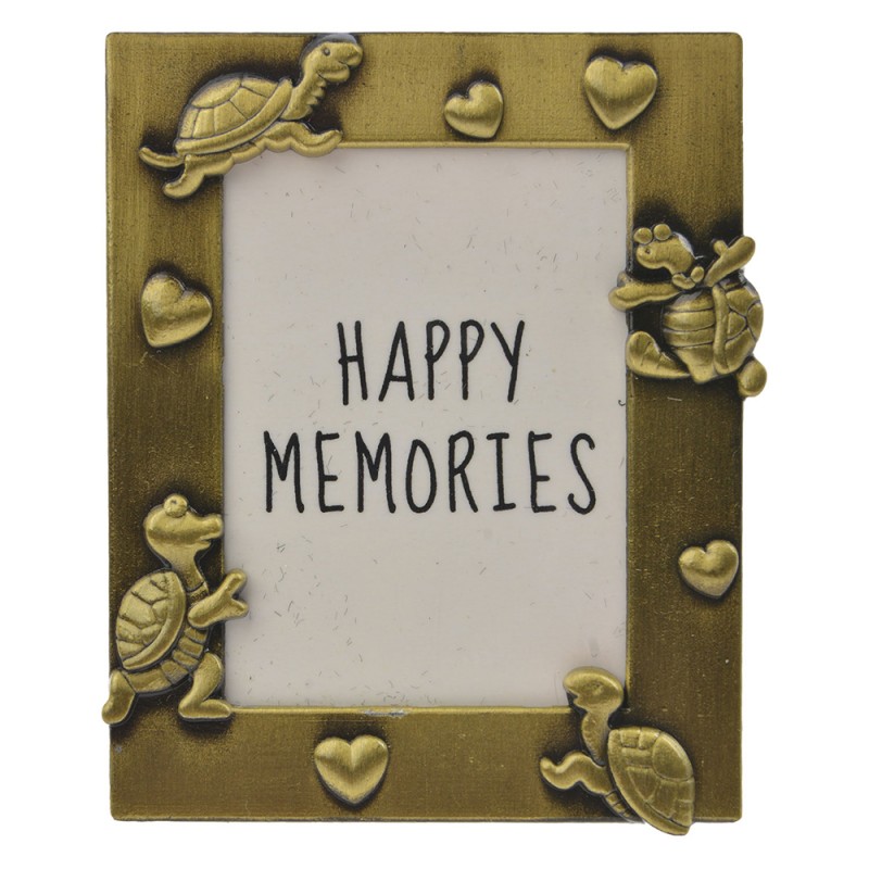 MLFF0010GO Photo Frame 4x5 cm Gold colored Metal Turtles Picture Frame