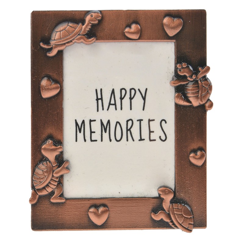 MLFF0010KO Photo Frame 4x5 cm Copper colored Metal Turtles Picture Frame