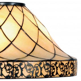 25LL-5281 Lampshade Tiffany Ø 45x28 cm Beige Brown Glass Triangle Glass lampshade