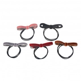 2MLHCD0152 Hair Ties Set of 5 Black Synthetic Round