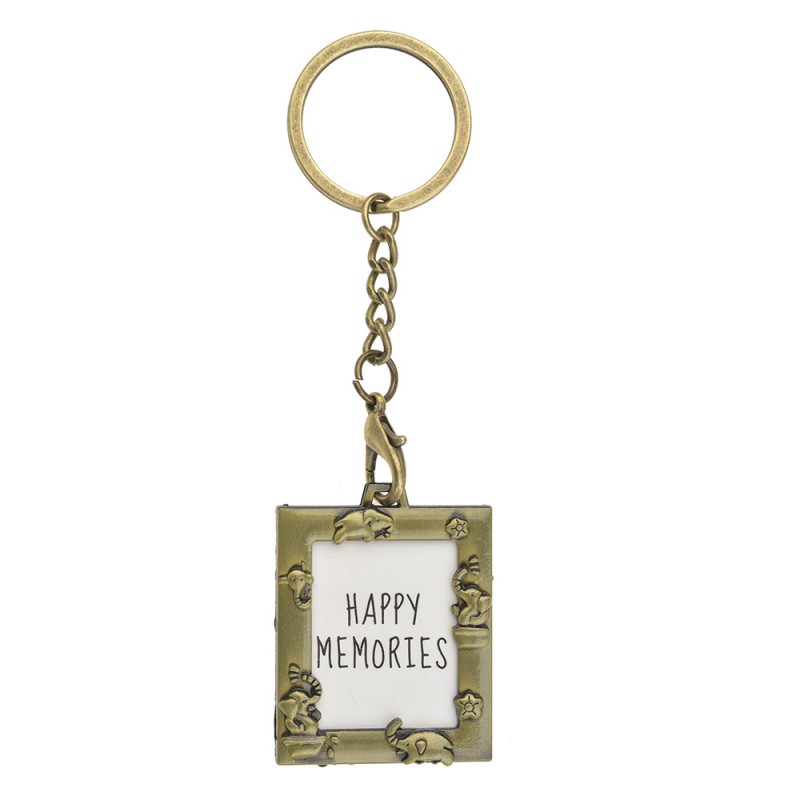 MLKCF0001GO Schlüsselanhänger mit Foto Goldfarbig Metall Tiere Quadrat Schlüsselanhänger aus Plexiglas