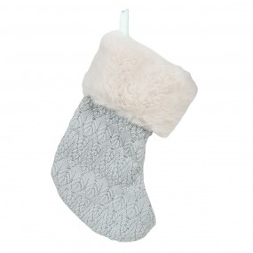 2XD0086 Christmas Stocking 17 cm Blue Synthetic