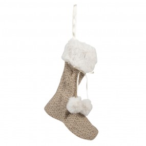 2XD0087 Christmas Stocking 20 cm Beige Synthetic