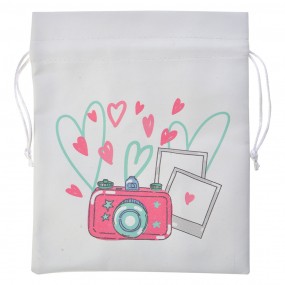 2MLLLBAG0007 Backpack 18x20 cm White Pink Artificial Leather Hearts Square Rucksack