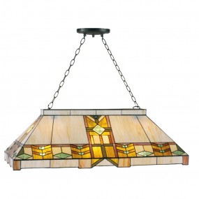 25LL-5469 Lampes à suspension Tiffany 92x47x125 cm  Jaune Métal Verre Rectangle Lampe de table à manger