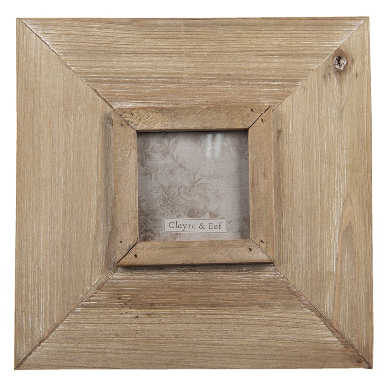 2F0845 Photo Frame 9x9 Brown Wood Square Picture Frame