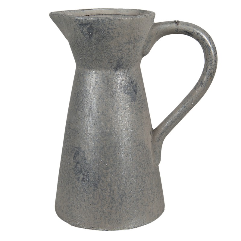 6CE1351 Vase 20x13x25 cm Grey Ceramic Decorative Vase