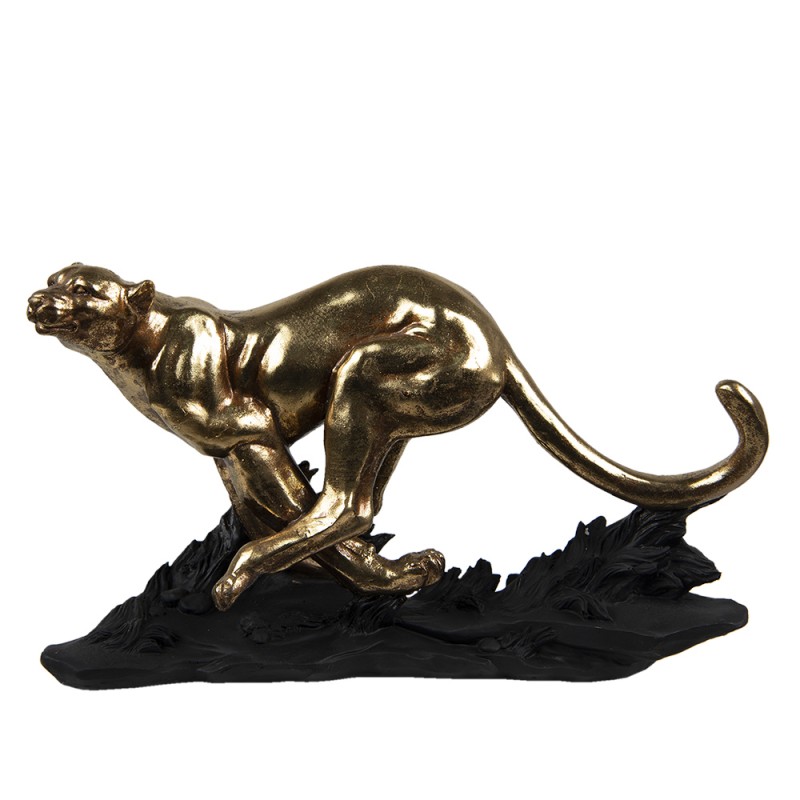 6PR4765 Statuetta Leopardo 39x13x24 cm Color oro Poliresina Accessori per la casa
