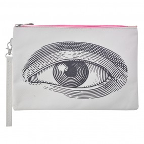 2MLTB0027M Damenkulturtasche 28x18 cm Weiß Kunststoff Auge Rechteck
