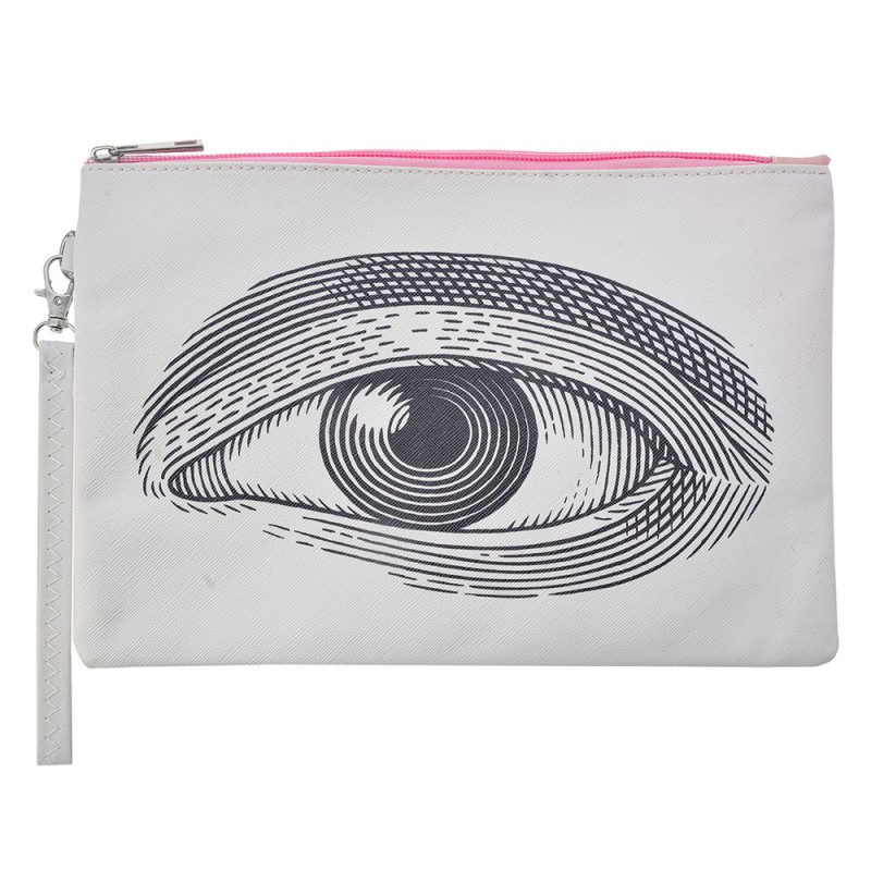 MLTB0027M Damenkulturtasche 28x18 cm Weiß Kunststoff Auge Rechteck