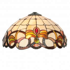 25LL-5764 Lampshade Tiffany Ø 40 cm Beige Brown Glass Semicircle Glass lampshade