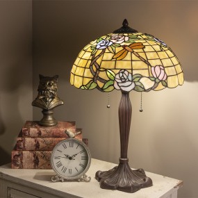 25LL-5791 Pied de lampe lampe de table Tiffany Ø 23x62 cm  Marron Plastique Base de lampe