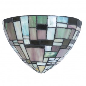 25LL-5844 Lampada da parete Tiffany 30x16x18 cm  Marrone Beige Vetro Triangolo Lampada a muro