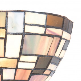 25LL-5844 Wandleuchte Tiffany 30x16x18 cm  Braun Beige Glas Dreieck Wandlampe